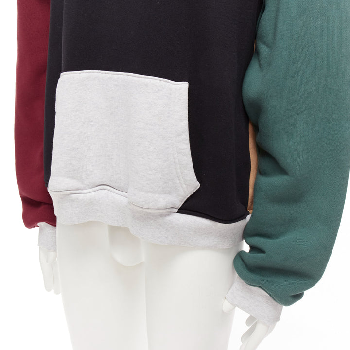 ALEXANDER WANG multicolour colorblocked panelled hoodie sweatshirt M