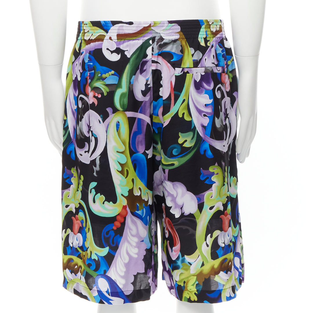 VERSACE 2021 Runway Baroccoflage floral baroque wide shorts IT48 M