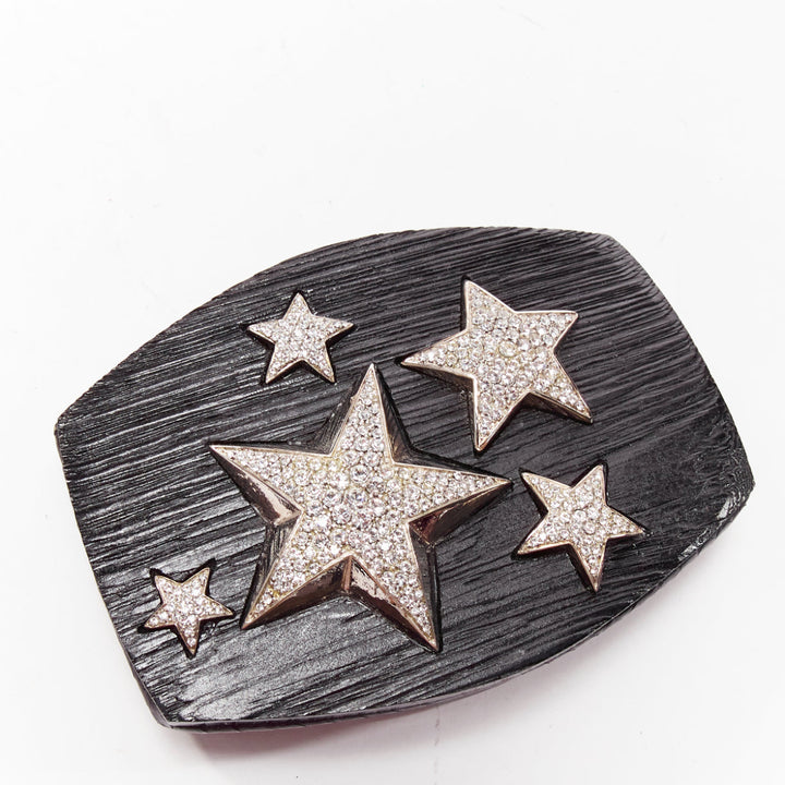 rare JIMMY CHOO black acrylic silver star crystal embellished mini clutch bag