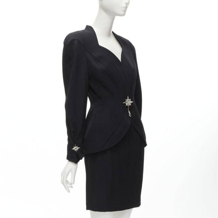 THIERRY MUGLER Vintage Star button space age curved collar power blazer IT9AT S