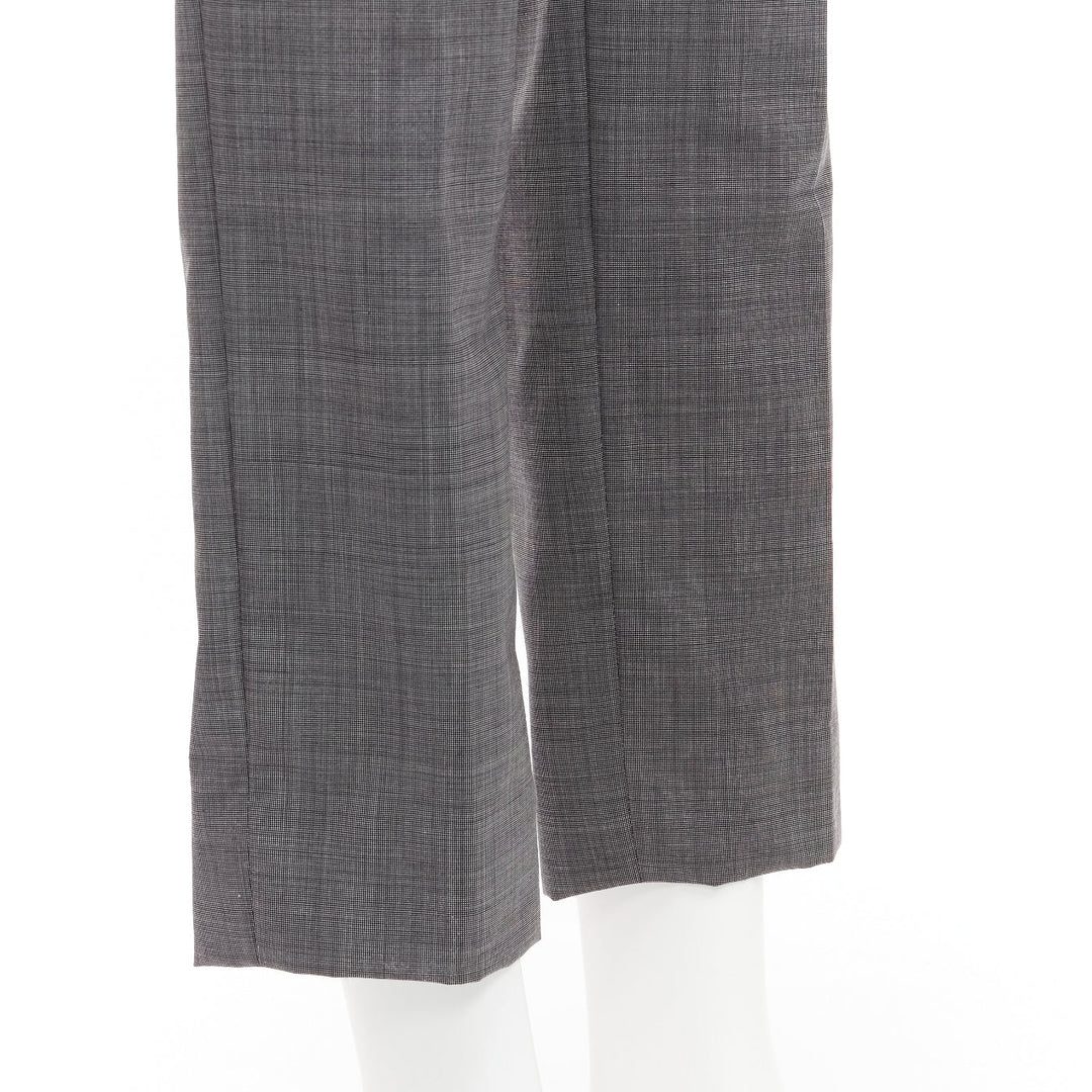 VERSACE 100% cotton grey checkered straight leg dress trousers IT48 M