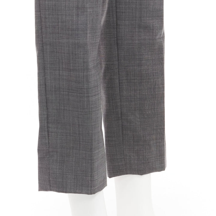 VERSACE 100% cotton grey checkered straight leg dress trousers IT48 M
