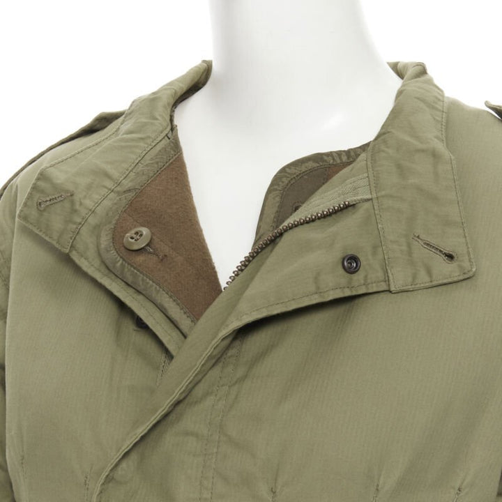 JUNYA WATANABE 2010 green cotton fitted waist fisherman parka coat XS