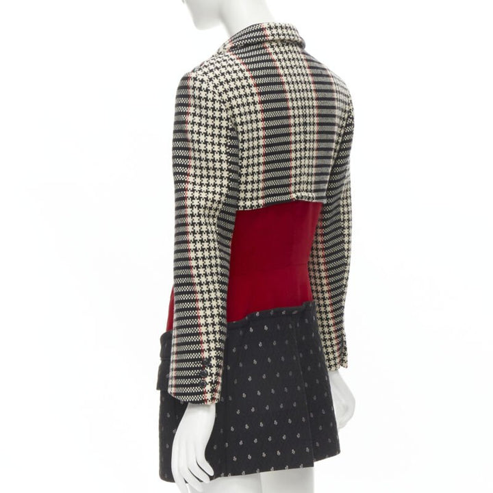 vintage Runway COMME DES GARCONS tweed velvet jacquard deconstructed blazer S