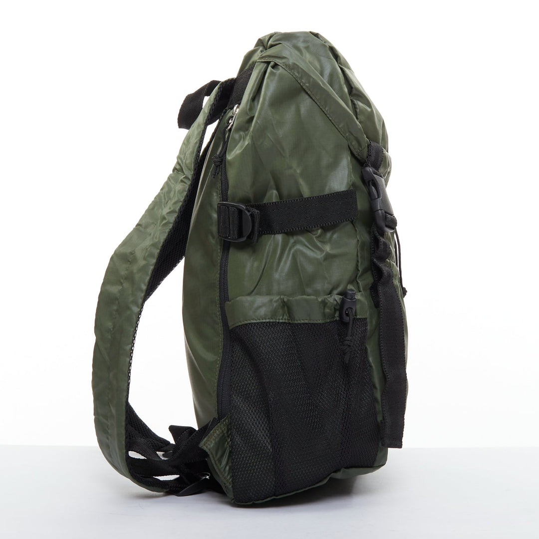 ZUCCA green nylon black plastic buckles strapped cargo flap backpack