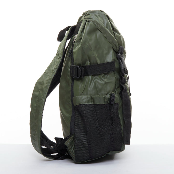 ZUCCA green nylon black plastic buckles strapped cargo flap backpack