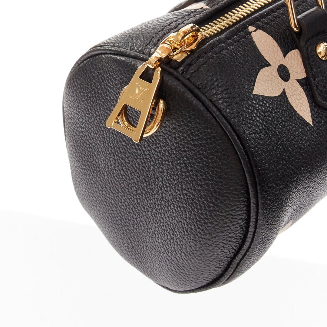 LOUIS VUITTON Papillon BB Giant Empreinte black nude small crossbody duffle bag
