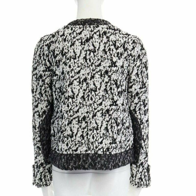 runway PROENZA SCHOULER 2011 white black boucle hook eye cropped jacket US4 S