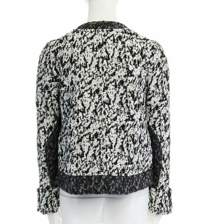 runway PROENZA SCHOULER 2011 white black boucle hook eye cropped jacket US4 S