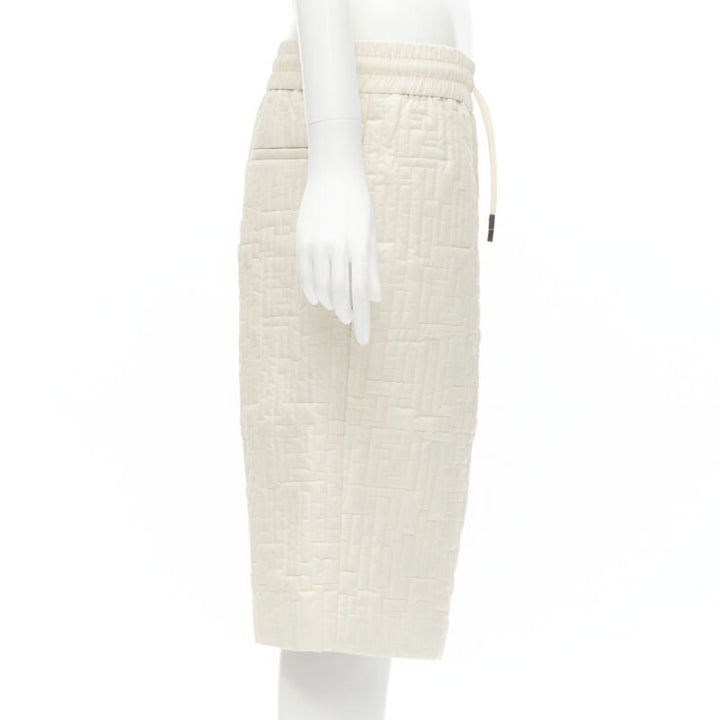 FENDI KIM JONES 2021 Runway FF Zucca monogram padded nylon shorts IT50 L