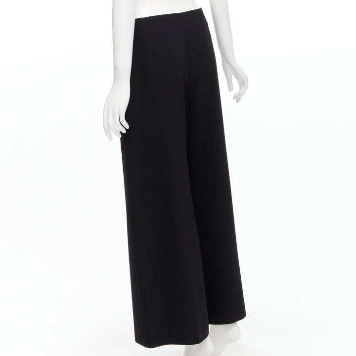 STELLA MCCARTNEY 2015 wool black silver button embellished wide leg pants IT40 S