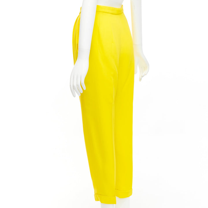 DELPOZO yellow viscose blend high V waistband harem pants FR36 S