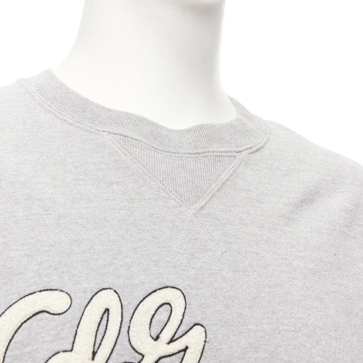 COMME DES GARCONS 2021 grey cotton white logo varsity sweatshirt M