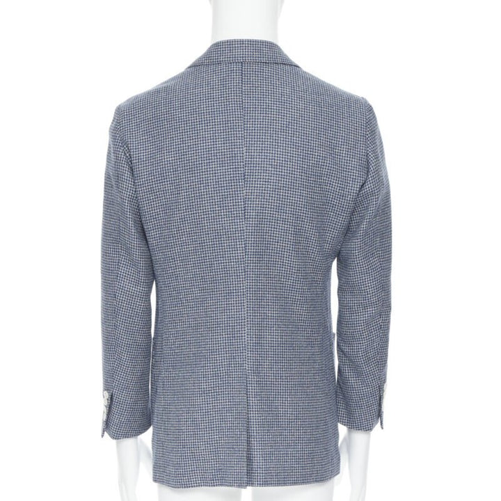TOMORROWLAND blue white wool blend double button blazer jacket EU50 L
