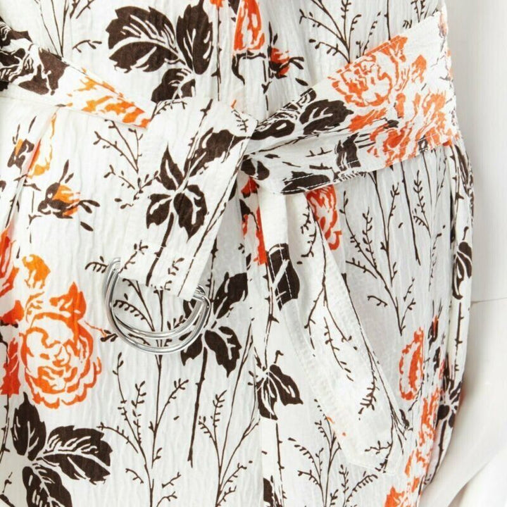 VICTORIA BECKHAM 2017 Runway floral print cut open back belted dress UK12 M
