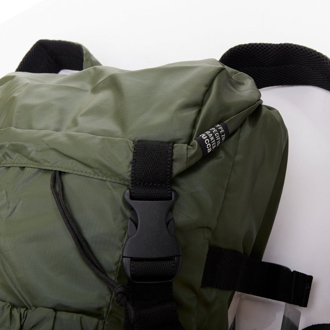ZUCCA green nylon black plastic buckles strapped cargo flap backpack