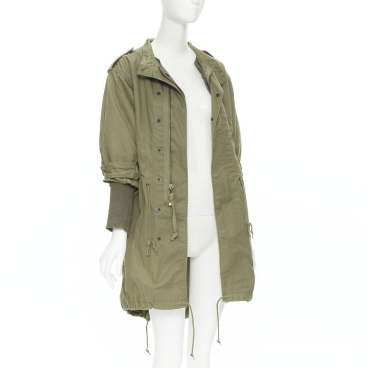 JUNYA WATANABE 2010 green cotton fitted waist fisherman parka coat XS