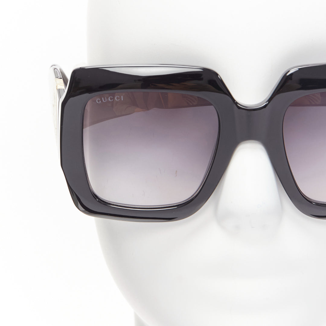 GUCCI Alessandro Michele GG1022S black gold GG logo oversized sunglasses