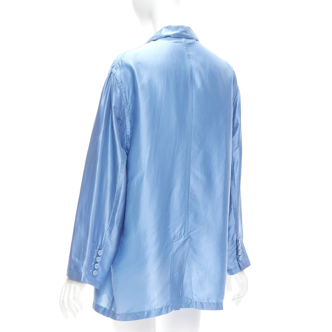 STELLA MCCARTNEY 2007 100% silk blue drop shoulder flowy jacket IT36 XXS