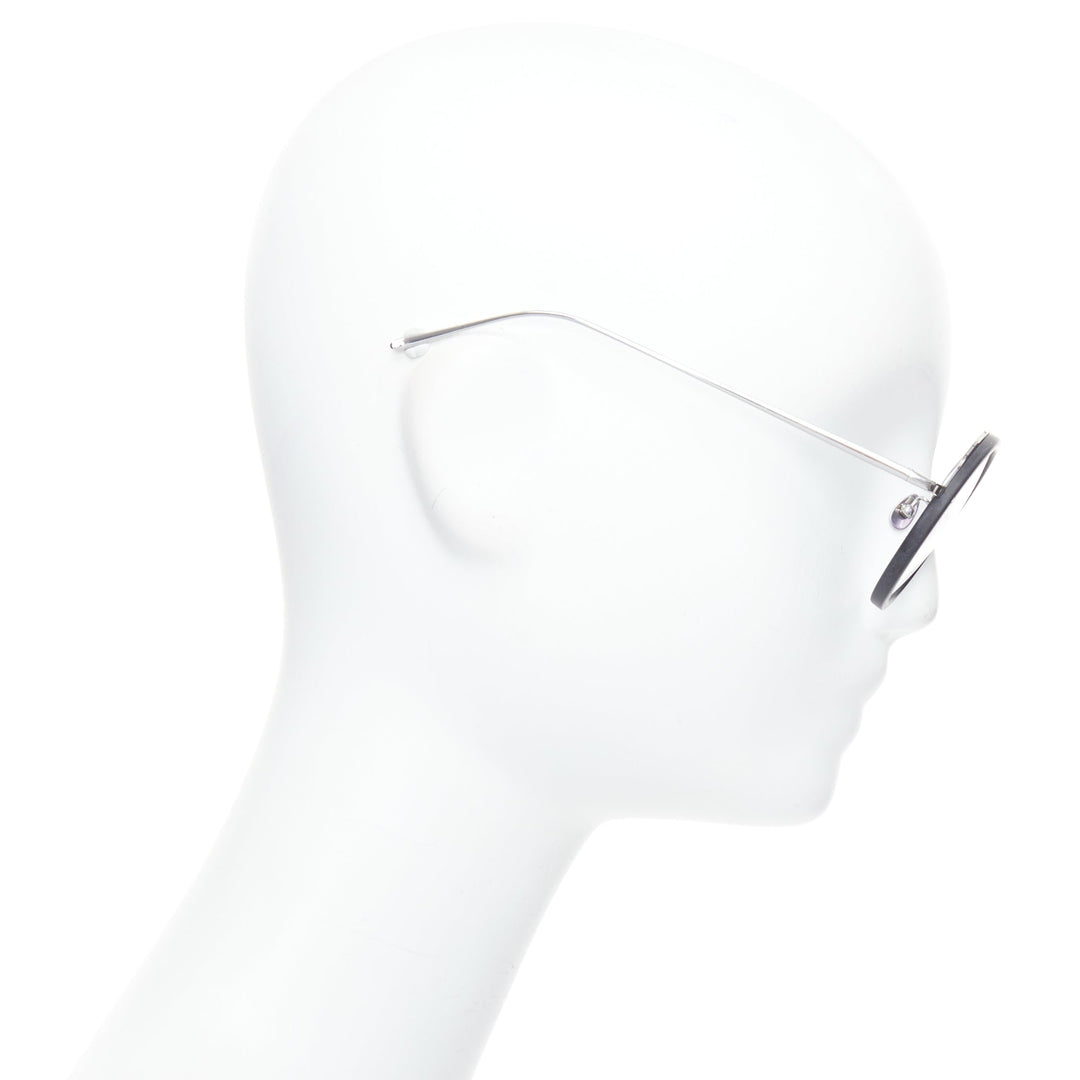 LINDA FARROW LFL239/21 black matte acetate round optical glasses