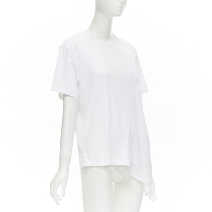 VVB VICTORIA BECKHAM 100% cotton polyester insert asymmetric t-shirt S
