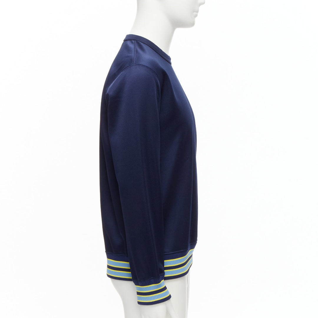 COMME DES GARCONS Homme Deux 2018 yellow rib navy football jersey sweatshirt M