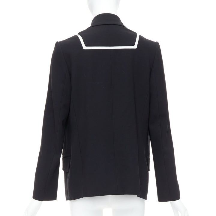ALEXANDER WANG black fish wise tcut out long blazer jacket US0 XS