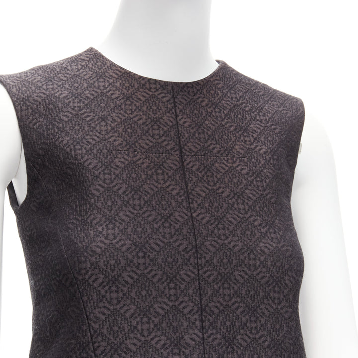 OLD CELINE Phoebe Philo black cotton jacquard waterfall peplum top FR34 XS