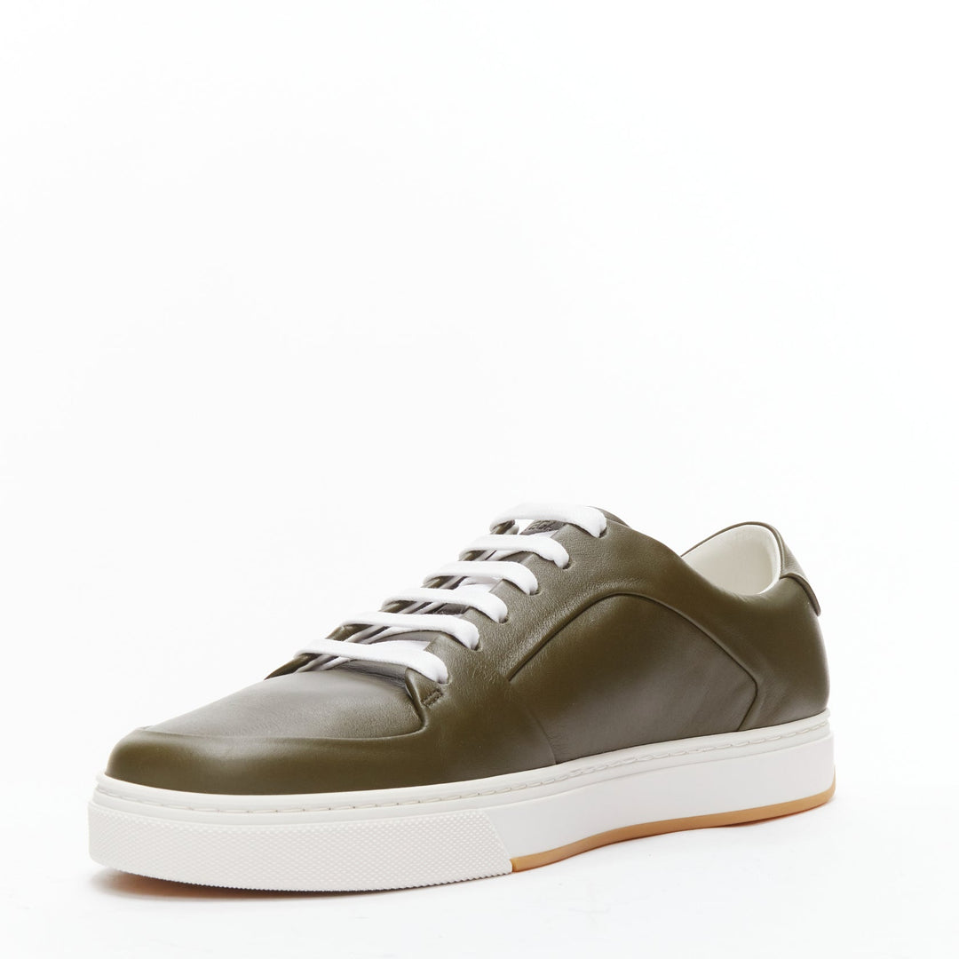 BOTTEGA VENETA Speedster khaki green calf leather low top sneakers EU39.5