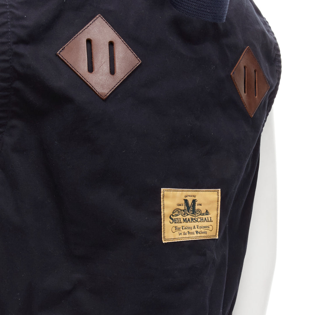JUNYA WATANABE MAN HERVIER 2013 Reversible navy brown suede fisherman vest M