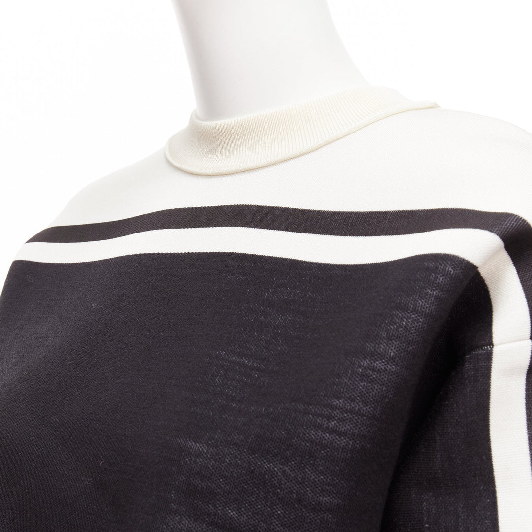 LOUIS VUITTON 2022 Runway black white floral motif cropped sweater XXS