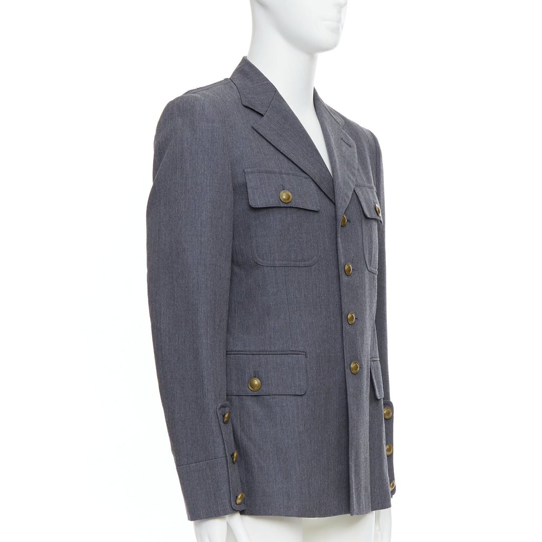 COMME DES GARCONS Homme Plus 2014 grey pink contrast back military jacket M