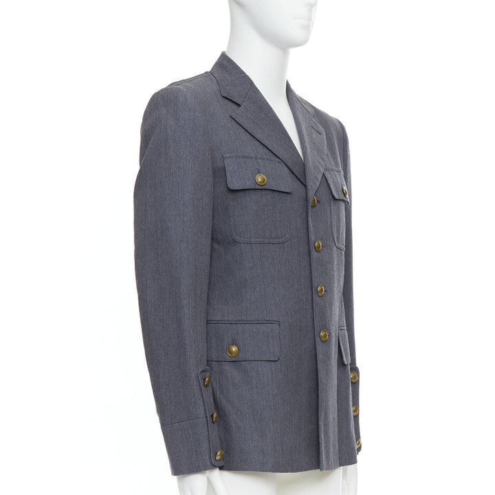 COMME DES GARCONS Homme Plus 2014 grey pink contrast back military jacket M
