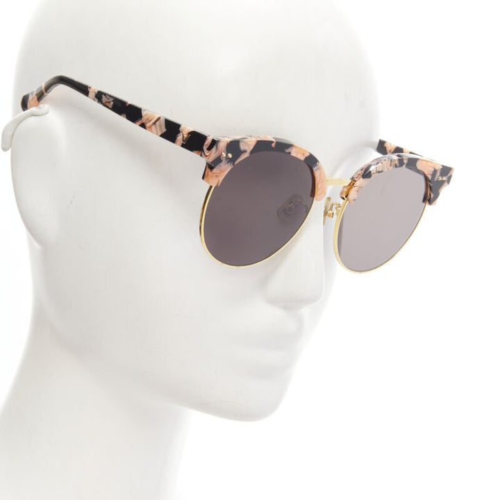 GENTLE MONSTER Moon Cut orange black acetate half frame sunglasses