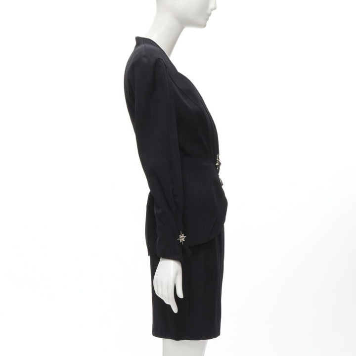 THIERRY MUGLER Vintage Star button space age curved collar power blazer IT9AT S