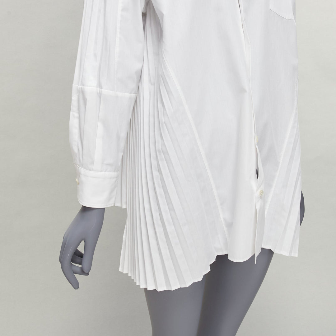 JUNYA WATANABE 2018 white accordion pleat side tunic shirt XS
