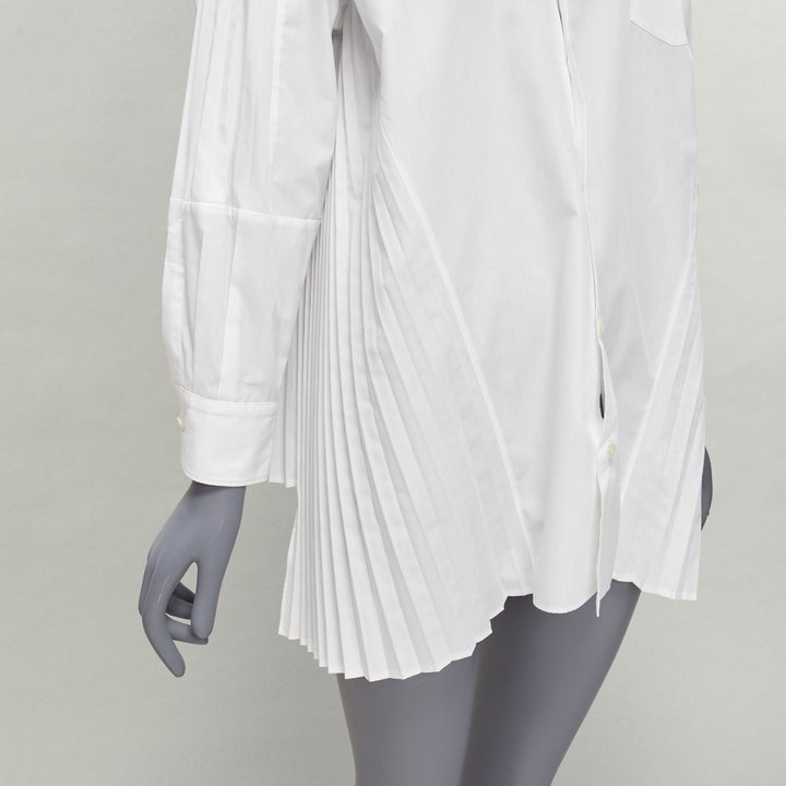 JUNYA WATANABE 2018 white accordion pleat side tunic shirt XS