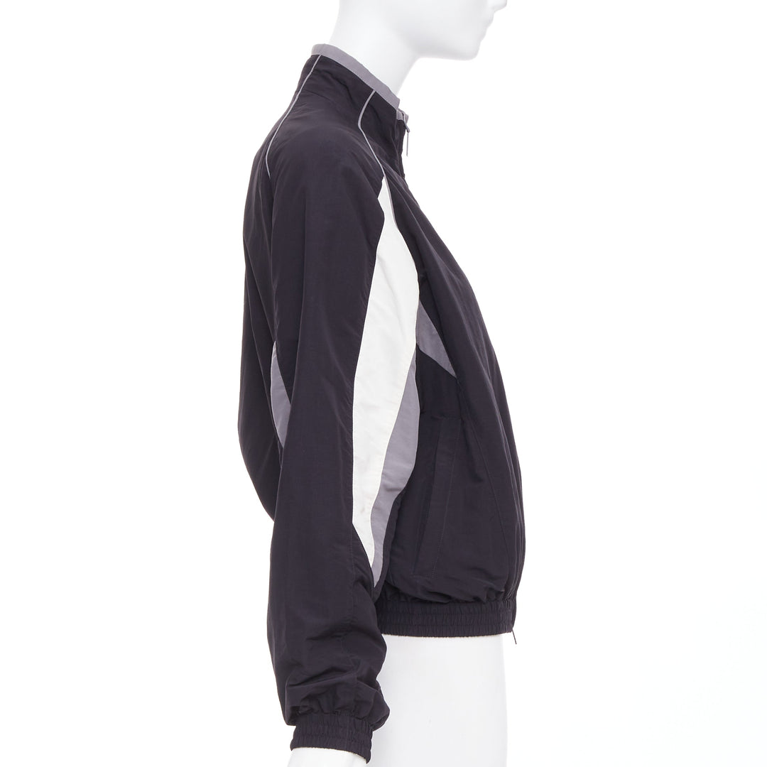 BALENCIAGA 2023 3B black grey white sports oversized track jacket S