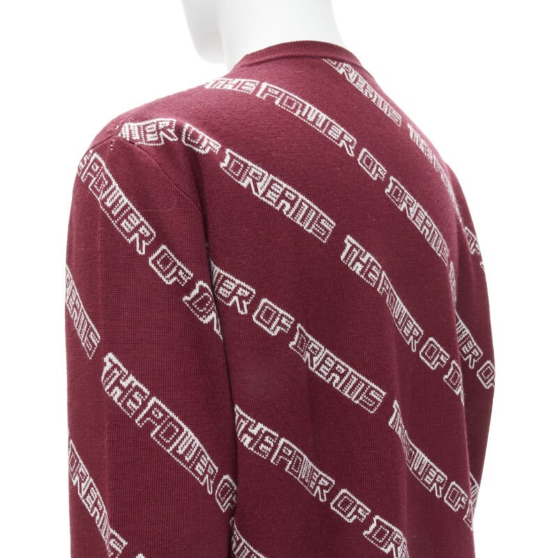BALENCIAGA 2017 The Power Of Dreams burgundy red white sweater S