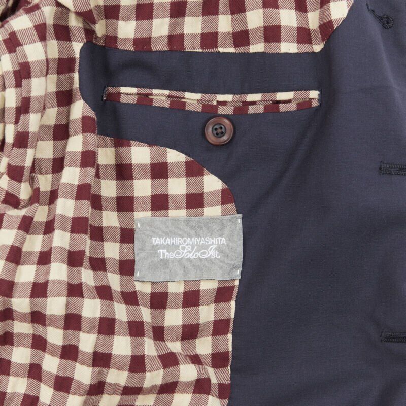 THE SOLOIST TAKAHIRO MIYASHITA navy cotton deconstructed curved seams coat S