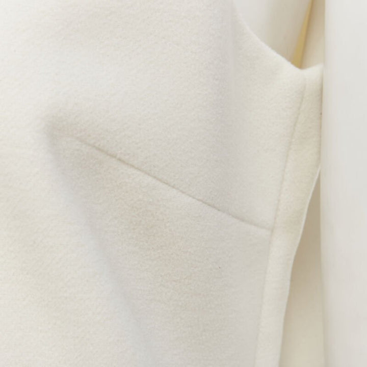 RUBAN Russia white cashmere wool minimal knee length work dress S