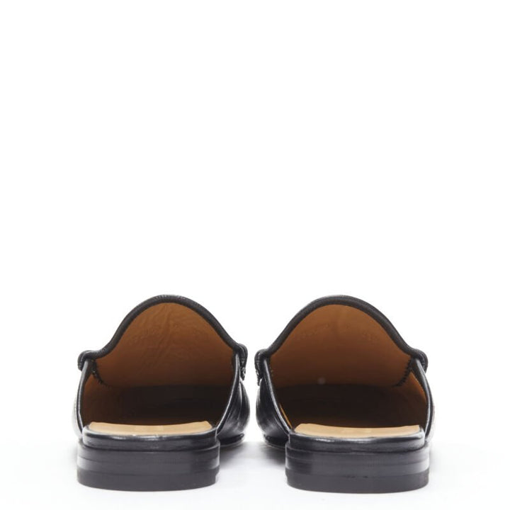 GUCCI Quentin Nero black leather gold Horsebit slip on loafer UK9 US10 EU43