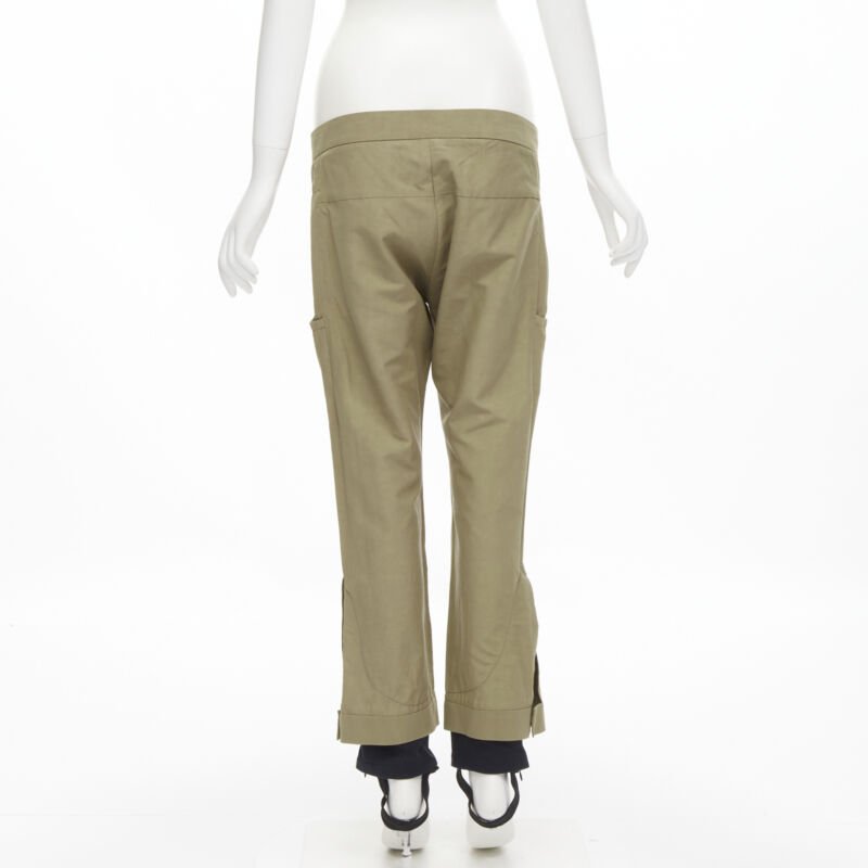 MARNI brown cotton layered hem stirrup jodphur pants IT42 S