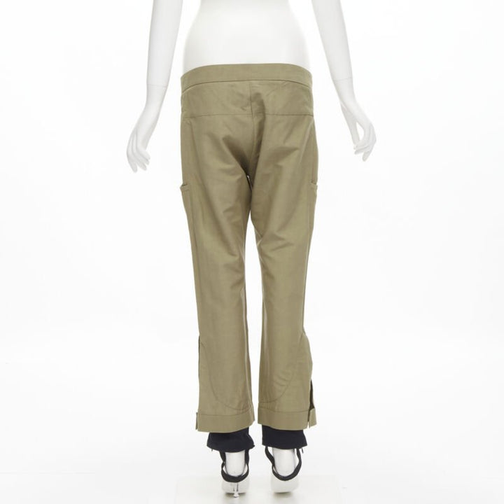 MARNI brown cotton layered hem stirrup jodphur pants IT42 S