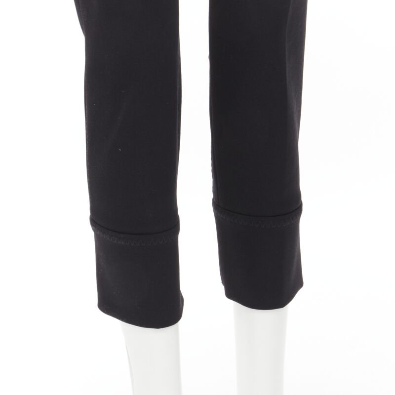 PRADA black wool buckle belt tapered cropped pants XS