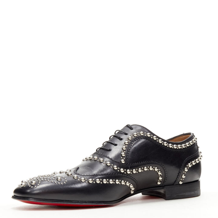 CHRISTIAN LOUBOUTIN Charlie Clou black silver studded oxford brogue EU42