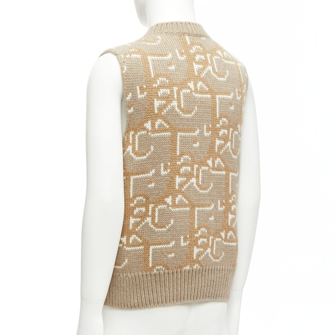 DIOR 2022 Travis Scott Cactus Jack 100% cashmere monogram sweater vest XXS