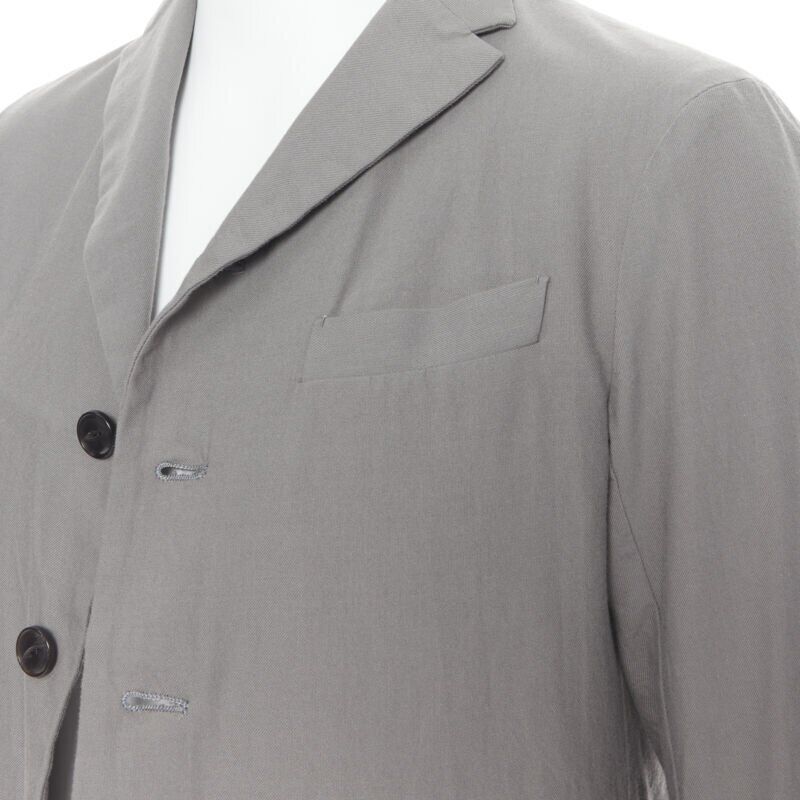 ARTS & SCIENCE grey cotton blend 4-button short collar casusal blazer jacket JP2