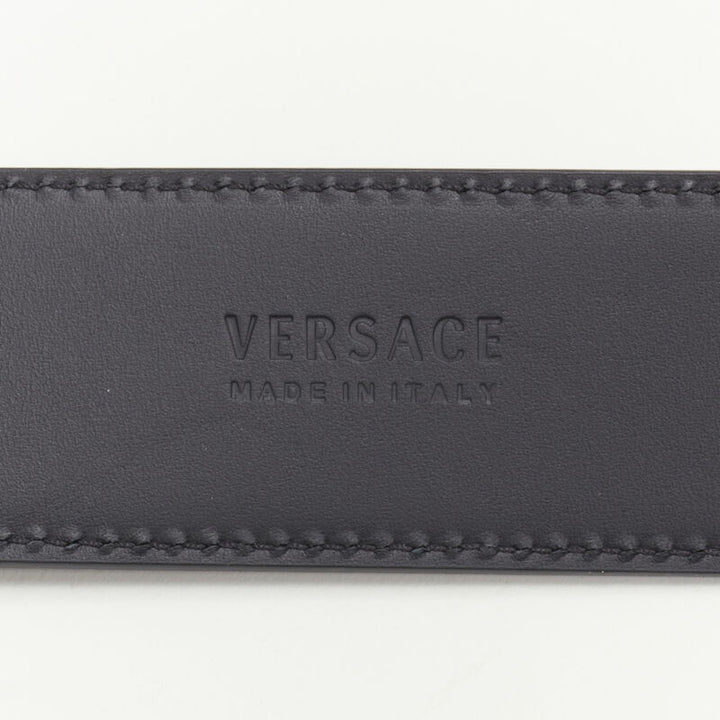 VERSACE Medusa Biggie crystal gold Medallion coin leather belt 115cm 44-48"