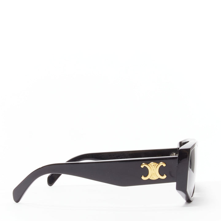 CELINE Hedi Slimane Triomphe CL40227U black gold logo acetate sunglasses